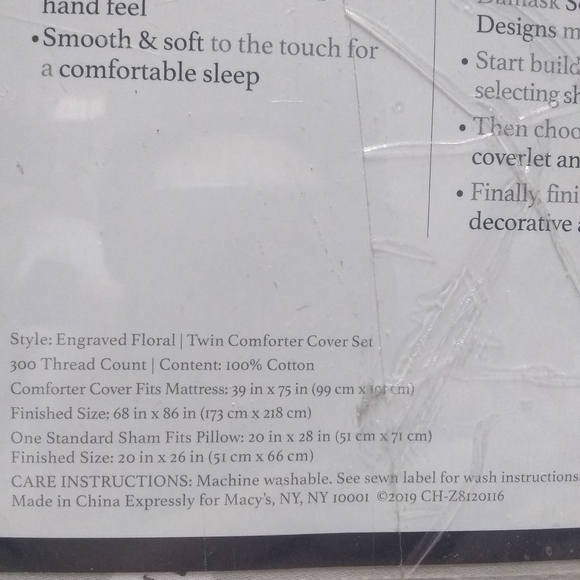 Charter Club Damask Designs Comforter Cover Set - Gray and White - Picture 13 of 14